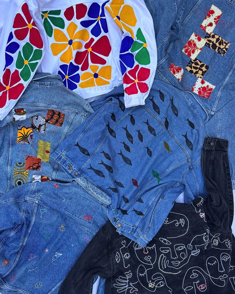 giacche di jeans con upcycling