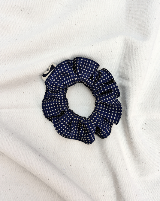 Scrunchie blu pois argento